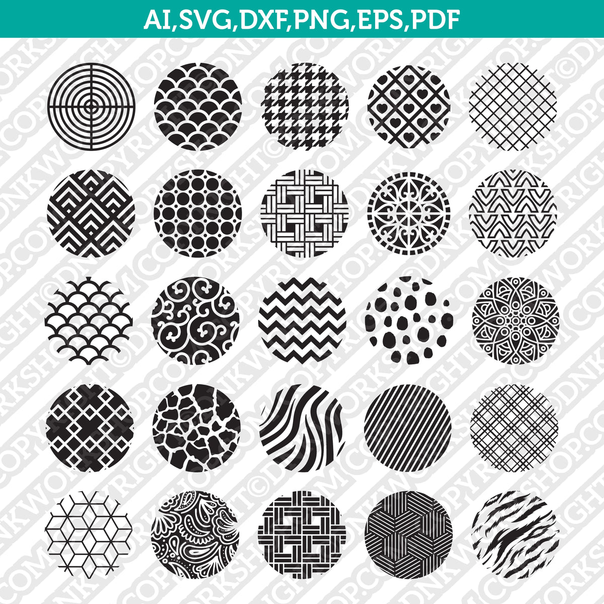 Key Ring Pattern Tech Soft Round Keychain Patterns - 25 Key Ring Patterns SVG Laser Cut File NS01 ...