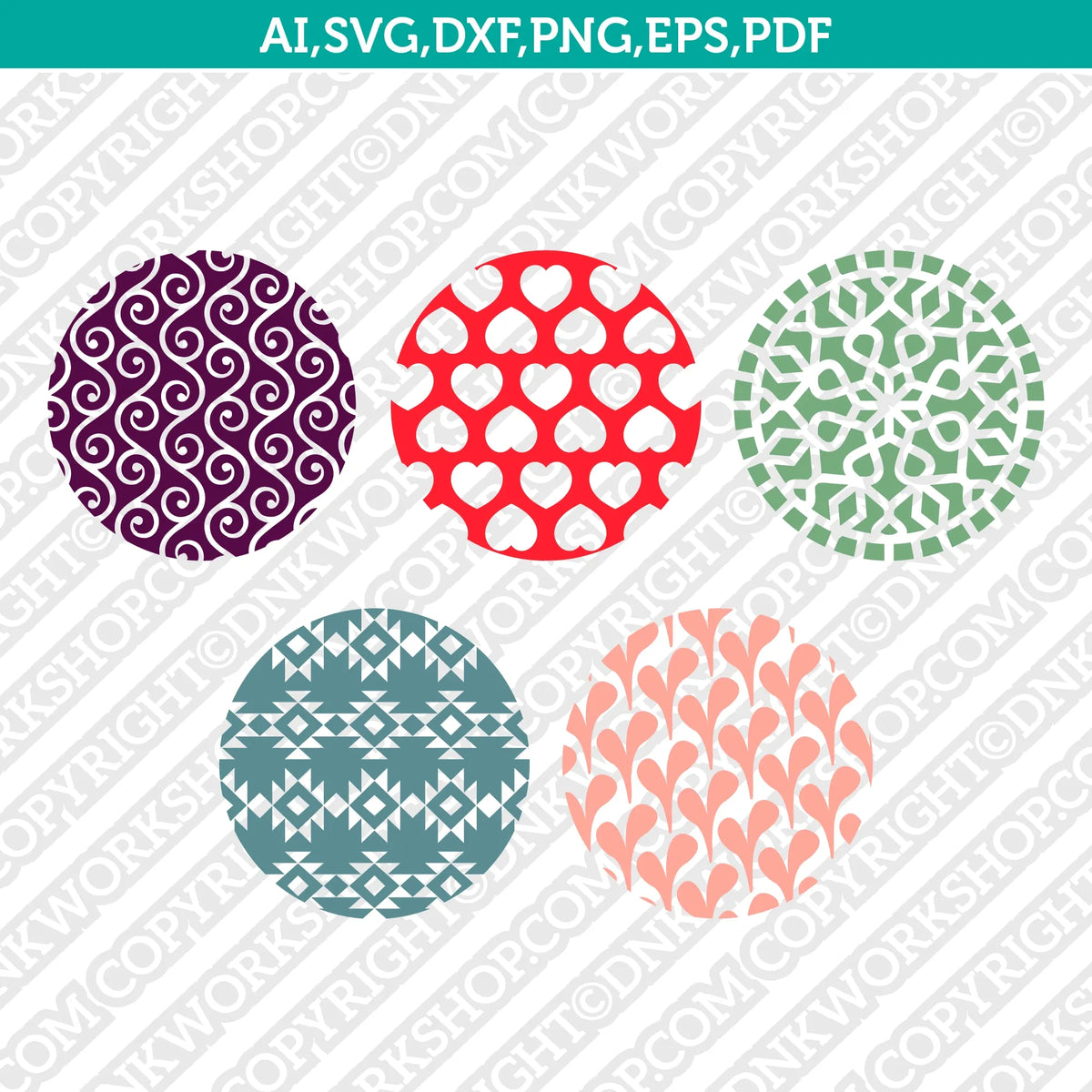 Round Circle Keychain Key Ring Template SVG Cricut Cut File Clipart ...