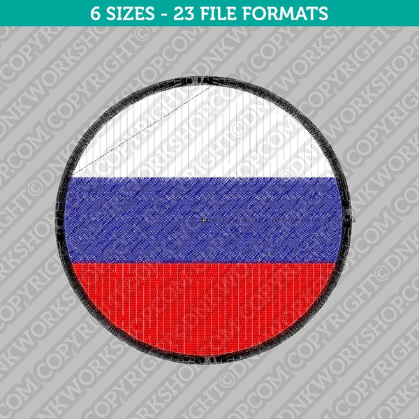 Russian Flag Embroidery Design - 6 Sizes - INSTANT DOWNLOAD