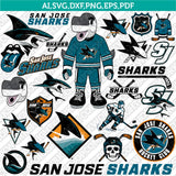 San Jose Sharks SVG Bundle – NHL Hockey Logo Vector Cricut