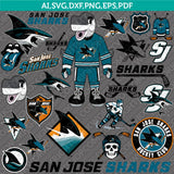 San Jose Sharks SVG Bundle – NHL Hockey Logo Vector Cricut
