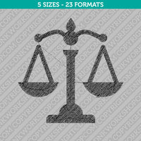 Scale Justice Symbol Embroidery Design - 5 Sizes - INSTANT DOWNLOAD