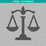 Scale Justice Symbol Embroidery Design - 5 Sizes - INSTANT DOWNLOAD