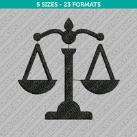 Scale Justice Symbol Embroidery Design - 5 Sizes - INSTANT DOWNLOAD