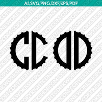 Scalloped Gear Wheels Cogs Steampunk Circle Monogram Letter Font Alphabet SVG Cut File Vector Cricut Silhouette Cameo Clipart Png Dxf Eps