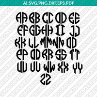 Scalloped Gear Wheels Cogs Steampunk Circle Monogram Letter Font Alphabet SVG Cut File Vector Cricut Silhouette Cameo Clipart Png Dxf Eps