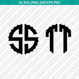 Scalloped Gear Wheels Cogs Steampunk Circle Monogram Letter Font Alphabet SVG Cut File Vector Cricut Silhouette Cameo Clipart Png Dxf Eps