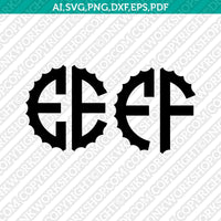 Scalloped Gear Wheels Cogs Steampunk Circle Monogram Letter Font Alphabet SVG Cut File Vector Cricut Silhouette Cameo Clipart Png Dxf Eps
