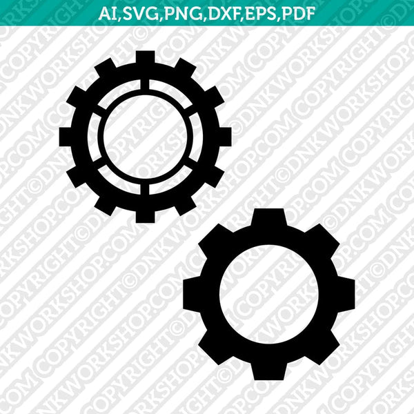 gear dxf Scalloped Gear Wheels Cogs Steampunk Monogram SVG Cricut Cut File – DNKWorkshop