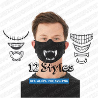 Scary Face Mask Quarantine SVG Silhouette Cameo Cricut Cut File Vector Png Eps Dxf