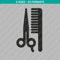 Scissors and Comb Barber Shop Embroidery Design - 6 Sizes - INSTANT DOWNLOAD