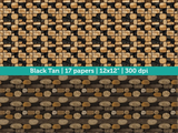 Digital Papers | Digital Scrapbooking Black Tan Paper Instant Download