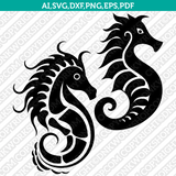 Seahorse SVG Mascot Cut File Cricut Clipart Silhouette Png