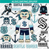 Seattle Kraken SVG Bundle – NHL Hockey Logo Vector Cricut