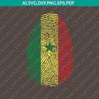 Senegal Its In My DNA Fingerprint SVG Vector Silhouette Cameo Cricut Cut File Clipart