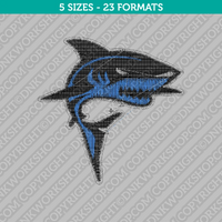 Shark Embroidery Design - 5 Sizes - INSTANT DOWNLOAD