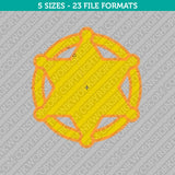 Sheriff Badge Embroidery Design - 5 Sizes - INSTANT DOWNLOAD