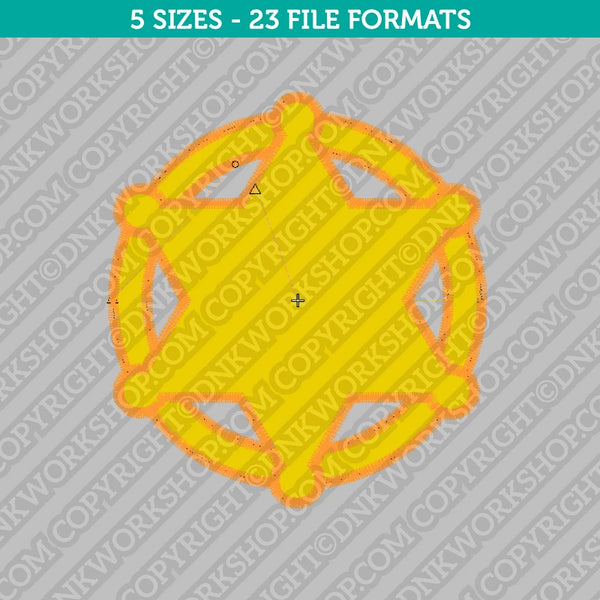 Sheriff Badge Embroidery Design - 5 Sizes - INSTANT DOWNLOAD