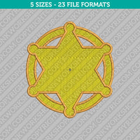 Sheriff Badge Embroidery Design - 5 Sizes - INSTANT DOWNLOAD