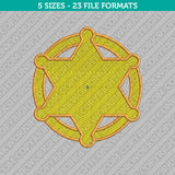 Sheriff Badge Embroidery Design - 5 Sizes - INSTANT DOWNLOAD