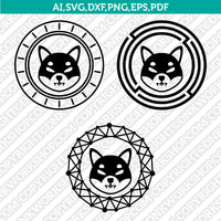 Shiba Inu Logo SVG Cryptocurrency Cricut CutFile Clipart Dxf Eps Png Silhouette Cameo