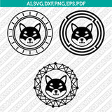 Shiba Inu Logo SVG Cryptocurrency Cricut CutFile Clipart Dxf Eps Png Silhouette Cameo
