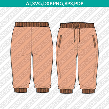 Short Jogger Pants SVG CAD Template