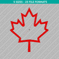 Simple Maple Leaf Embroidery Design - 5 Sizes - INSTANT DOWNLOAD