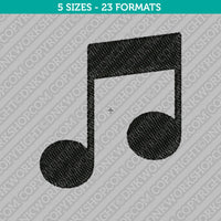 Simple Music Notes Embroidery Design - 5 Sizes - INSTANT DOWNLOAD