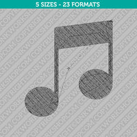 Simple Music Notes Embroidery Design - 5 Sizes - INSTANT DOWNLOAD