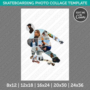 Skateboarding collage template