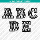 Skull Letters Bones Fonts Alphabet Lettering Birthday Party SVG Vector Silhouette Cameo Cricut Cut File Clipart Png Dxf Eps