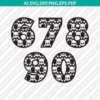 Skull Numbers Bones SVG Vector Silhouette Cameo Cricut CutFile Clipart Png Dxf Eps Scrapbook Card Making Greeting Invitations Birthday Party