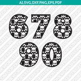 Skull Numbers Bones SVG Vector Silhouette Cameo Cricut CutFile Clipart Png Dxf Eps Scrapbook Card Making Greeting Invitations Birthday Party