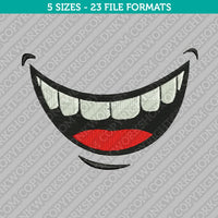 Smiley Mouth and Teeth Embroidery Design - 5 Sizes - INSTANT DOWNLOAD
