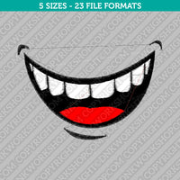 Smiley Mouth and Teeth Embroidery Design - 5 Sizes - INSTANT DOWNLOAD