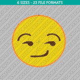 Smirk Face Emoji Emoticon Machine Embroidery Design - 7 Sizes - INSTANT DOWNLOAD