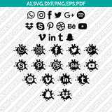 Social Media Youtube Twitter Facebook Instagram Whatsapp Pinterest SVG Cricut Cut File Clipart Png Eps Dxf Vector
