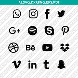 Social Media Youtube Twitter Facebook Instagram Whatsapp Pinterest SVG Cricut Cut File Clipart Png Eps Dxf Vector