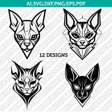Sphynx cat mascot SVG design