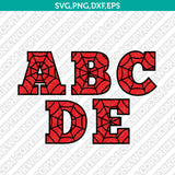 Spider Web Spiderman Number Font Alphabet SVG Cut File Vector Silhouette Cricut PNG