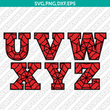 Spider Web Spiderman Number Font Alphabet SVG Cut File Vector Silhouette Cricut PNG