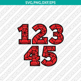 Spider Web Spiderman Number Font Alphabet SVG Cut File Vector Silhouette Cricut PNG