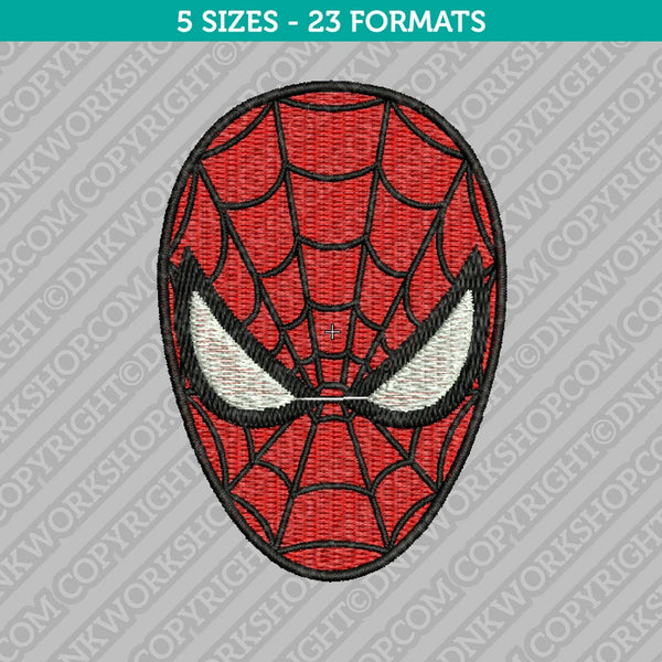 Spiderman Head Face Embroidery Design - 5 Sizes - INSTANT DOWNLOAD