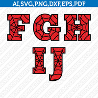 Spiderman Spider Web Font Letters Alphabet SVG Vector Cricut Cut File Birthday Party