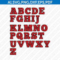 Spiderman Spider Web Font Letters Alphabet SVG Vector Cricut Cut File Birthday Party