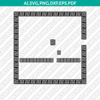 Square Straight line Versace Style Greek Border Monogram Frame SVG Vector Silhouette Cameo Cricut Cut File Clipart Dxf Png Eps pdf