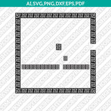 Square Straight line Versace Style Greek Border Monogram Frame SVG Vector Silhouette Cameo Cricut Cut File Clipart Dxf Png Eps pdf