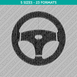 Steering Wheel Embroidery Design - 5 Sizes - INSTANT DOWNLOAD