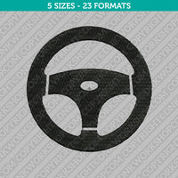 Steering Wheel Embroidery Design - 5 Sizes - INSTANT DOWNLOAD